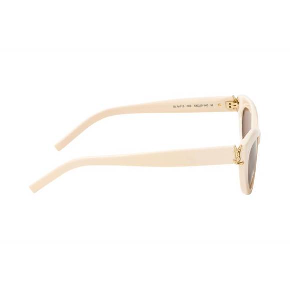 NEW SAINT LAURENT women's cat eye sunglasses in beige - Picture 3 of 4